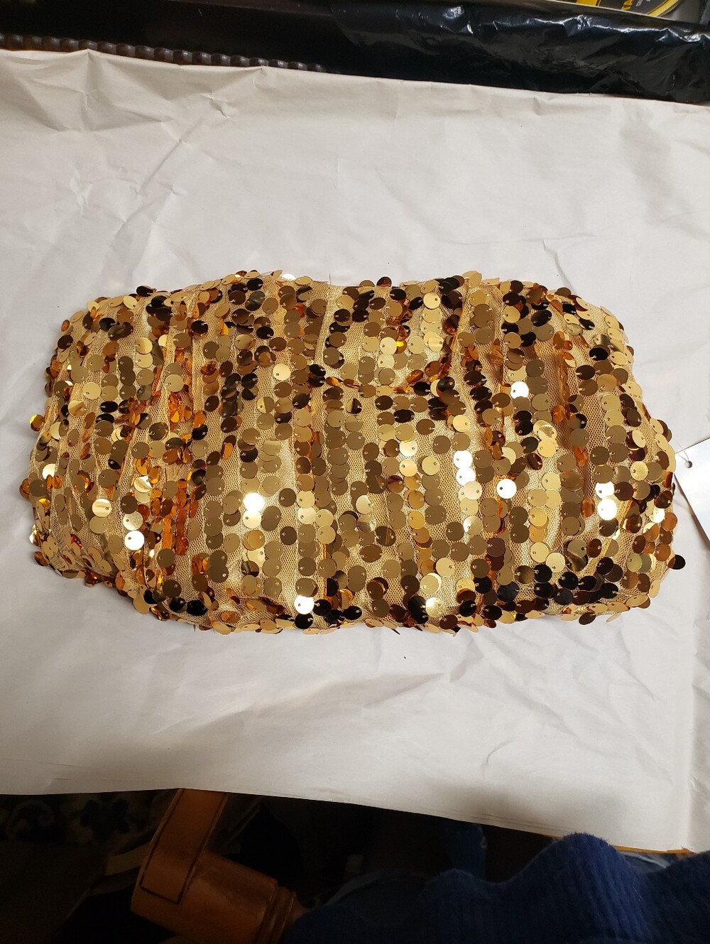 Joan Rivers Classics Gold Sequin Clutch Purse